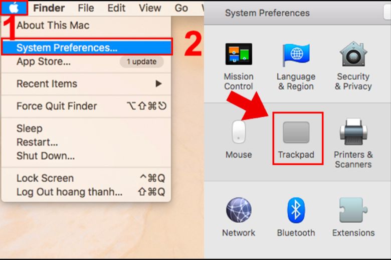 Cách bấm chuột phải trên MacBook
