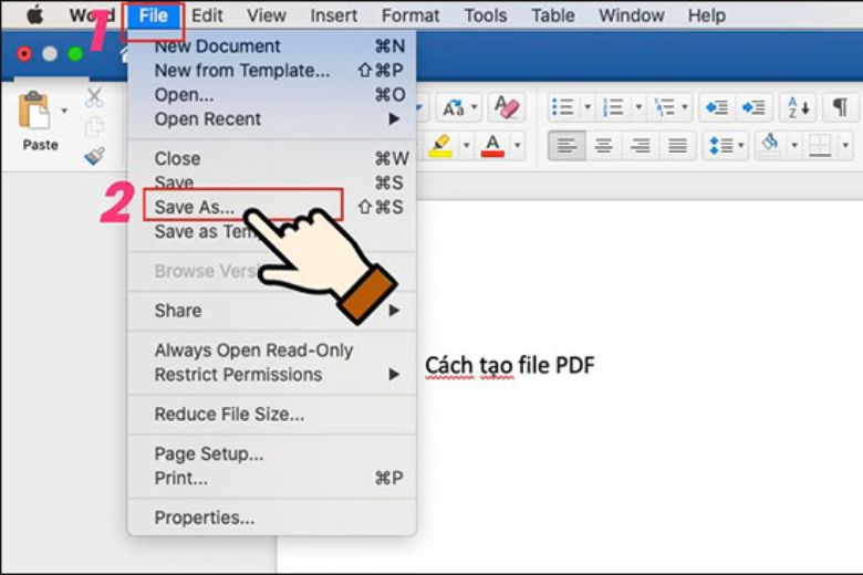 Cách chuyển File Word sang PDF trên MacBook