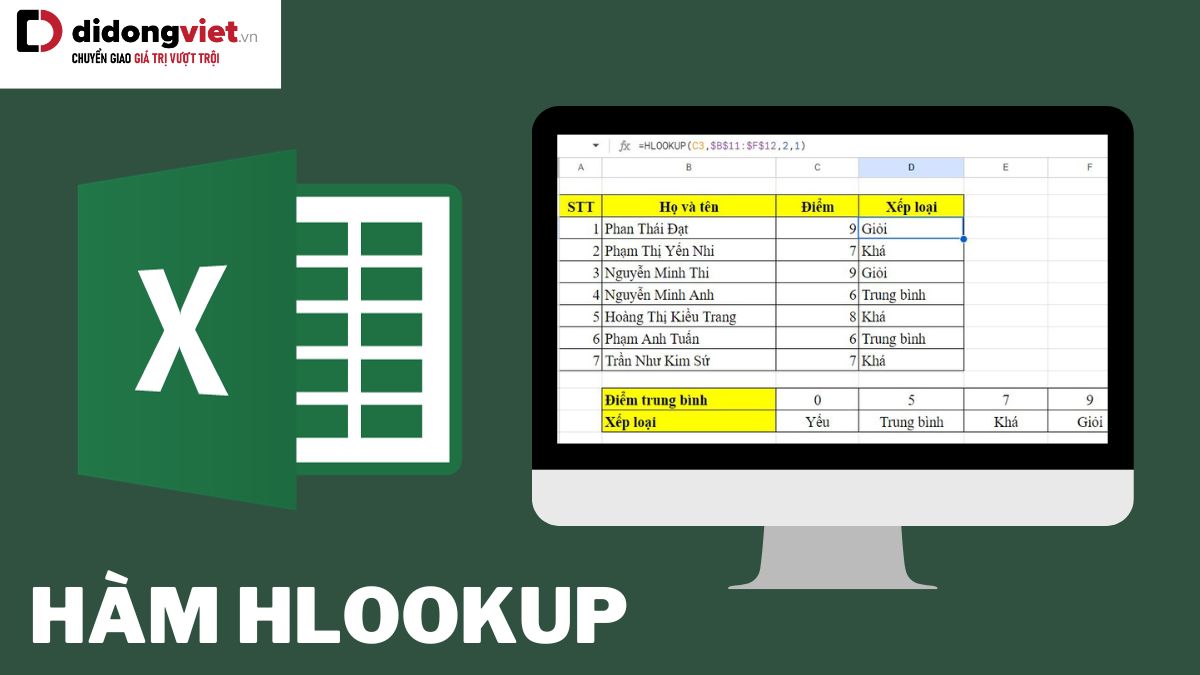 Hướng dẫn cách sử dụng thành thạo hàm HLOOKUP trong Excel