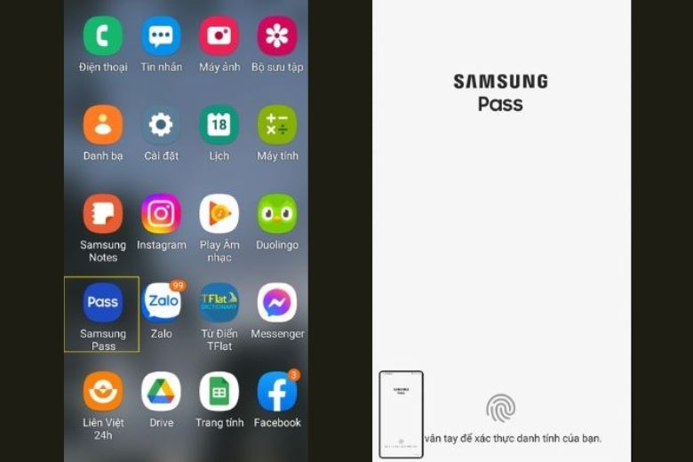 sử dụng samsung pass