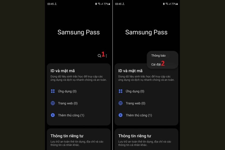 sử dụng samsung pass