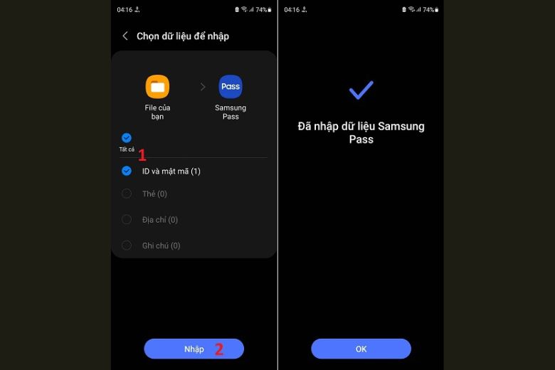 sử dụng samsung pass