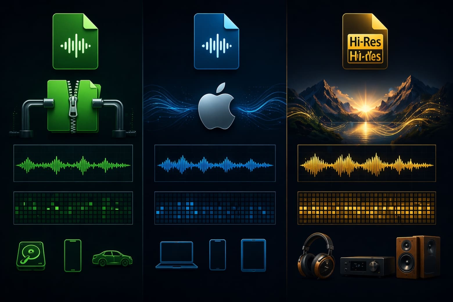 Phân biệt nhanh các định dạng: FLAC, ALAC và Hi-Res