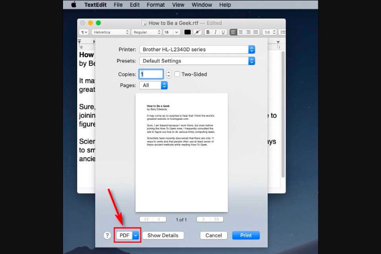 Cách chuyển File Word sang PDF trên MacBook