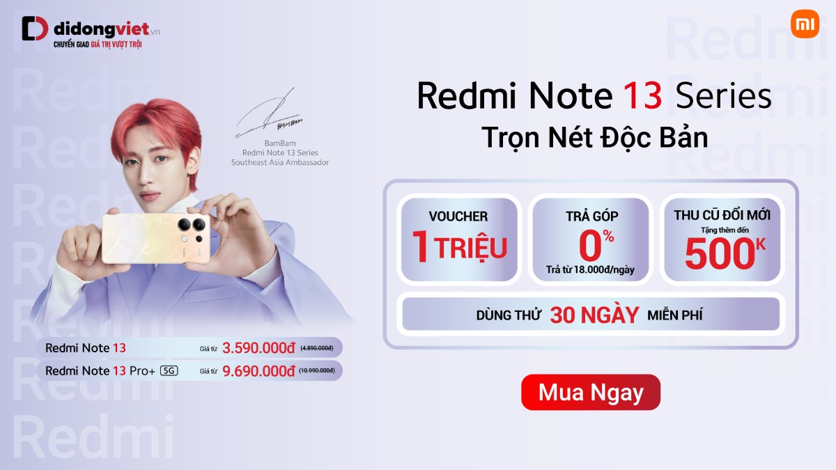 Sắm Redmi Note 13 Series Nhận Voucher 1 Triệu Đồng Đổi Điểm Qua MB Bank