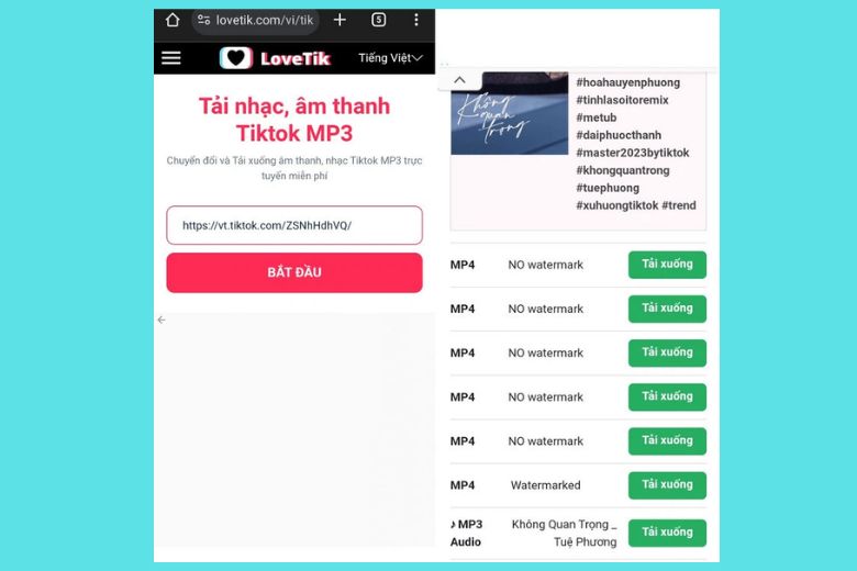 Lấy nhạc TikTok làm nhạc chuông bằng Lovepik 