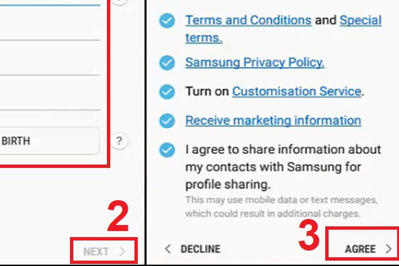 Hướng dẫn tạo tài khoản Samsung Account