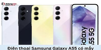 Samsung Galaxy A55 5G với 4 phiên bản màu sắc ấn tượng: Xanh băng, Tím nhạt, Vàng chanh và Xanh navy.
