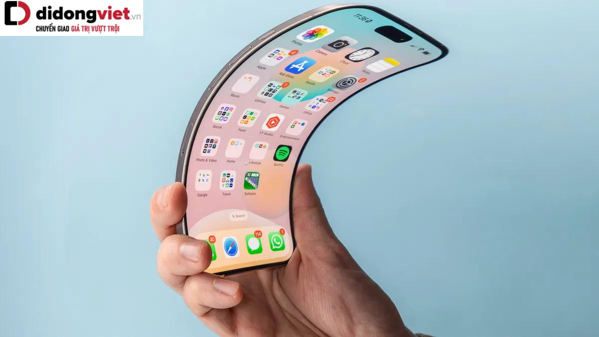 Apple sắp ra mắt iPhone màn hình gập mỏng hơn, nhẹ hơn và không nếp gấp vào năm 2026?