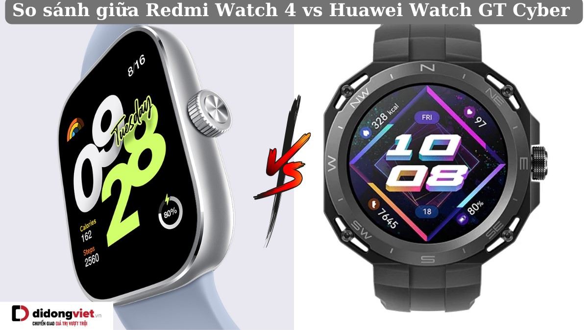So sánh Redmi Watch 4 vs Huawei Watch GT Cyber: Dòng nào tốt hơn?