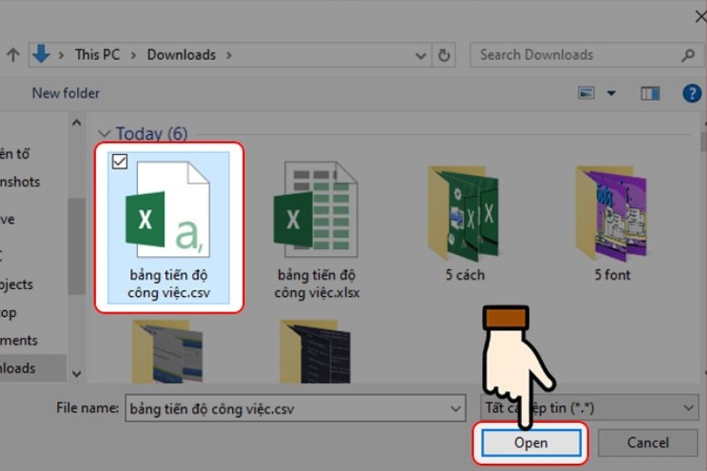 chuyển file csv sang excel