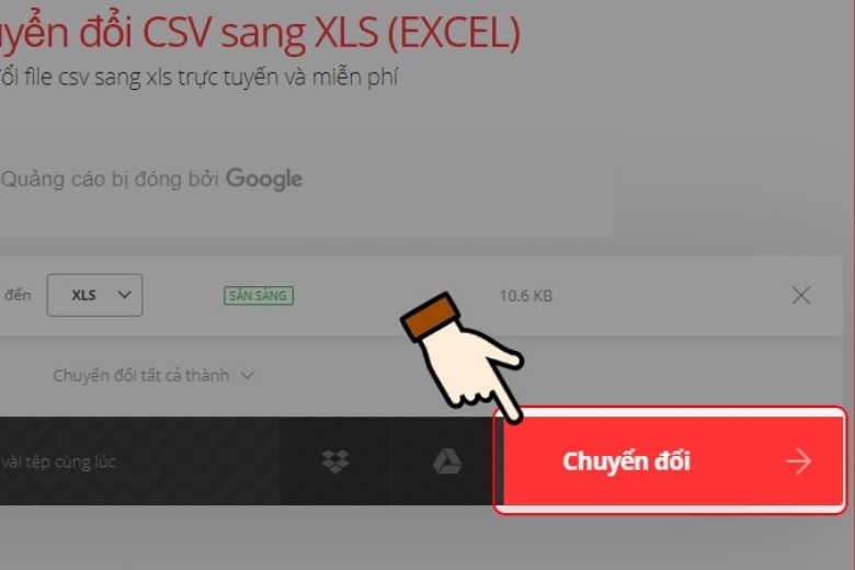 chuyển file csv sang excel