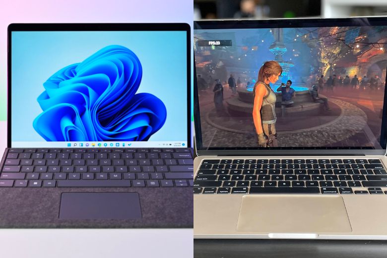 MacBook Air M2 và Surface Pro 9