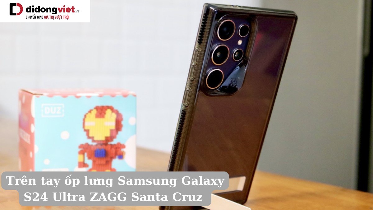 trên tay ốp lưng Samsung Galaxy S24 Ultra ZAGG Santa Cruz