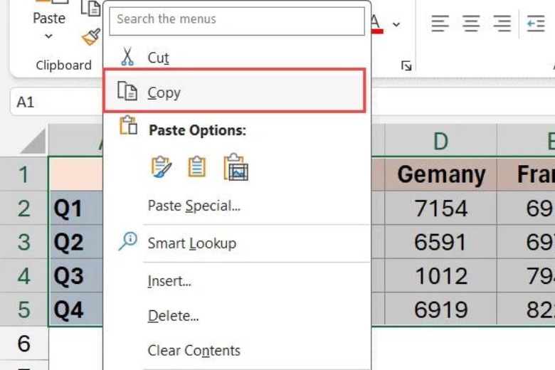 chuyển cột thành hàng trong excel