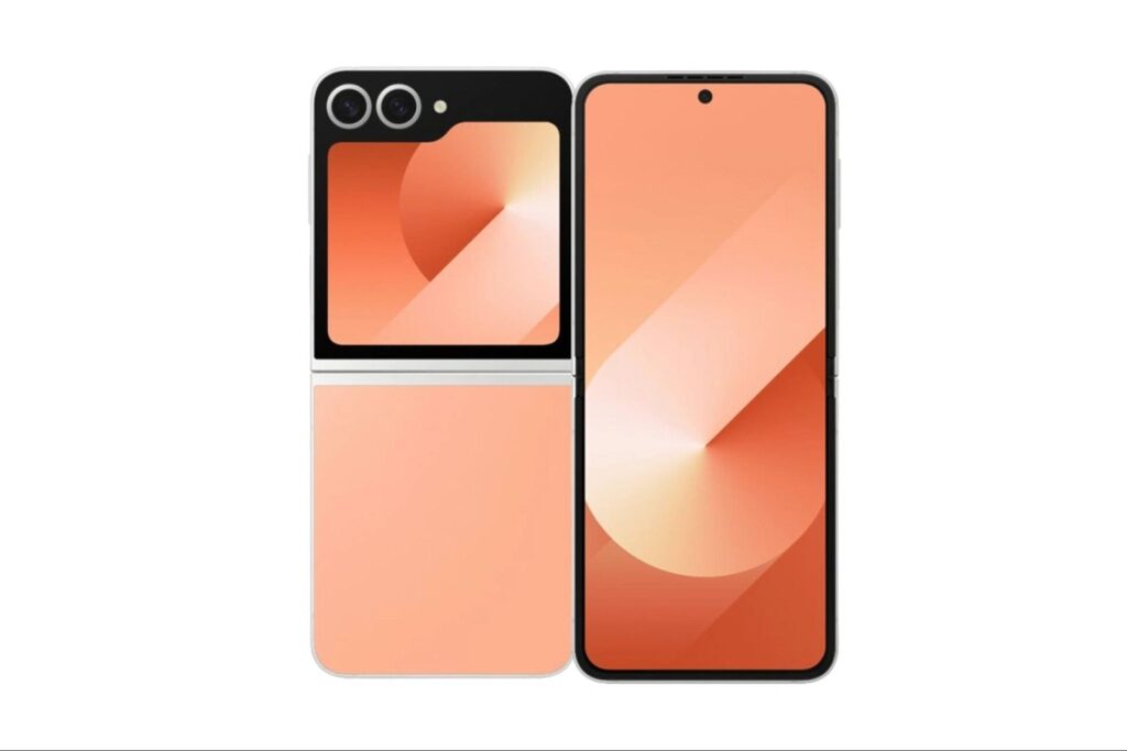 Màu Đào (Peach): Màu sắc nhẹ nhàng và ấm áp, mang đến vẻ đẹp thanh lịch và nữ tính cho Galaxy Z Flip6.