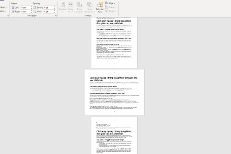 cach xoay ngang 1 trang trong word 7
