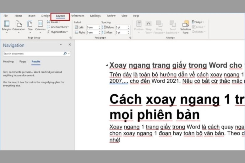 cach xoay ngang 1 trang trong word 8