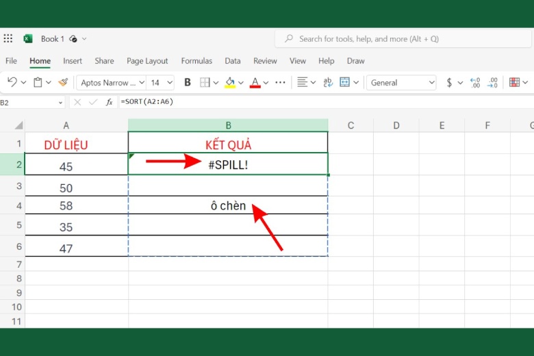 loi spill trong excel 1