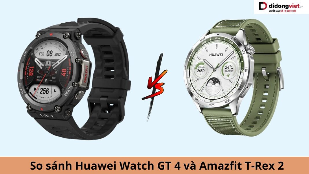 so sánh Huawei Watch GT4 vs Amazfit T-Rex 2