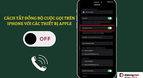 tắt đồng bộ cuộc gọi trên iPhone