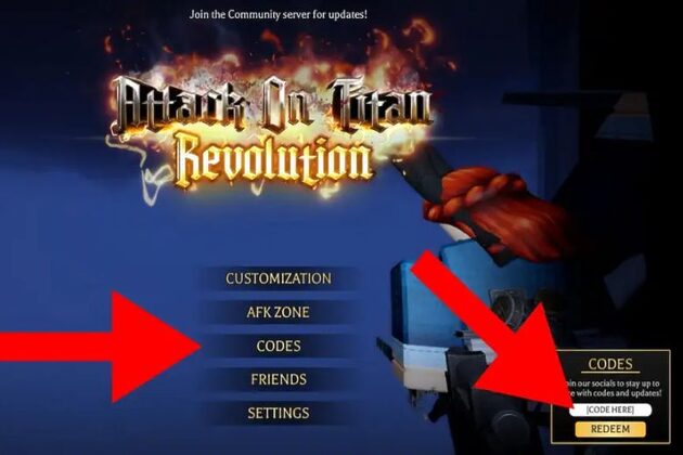 Code Attack On Titan Revolution mới nhất 31/07/2026 - Cách nhập