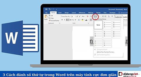 cách đánh số thứ tự trong Word