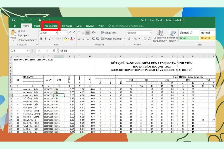 cach in excel vua trang giay a4 1 2