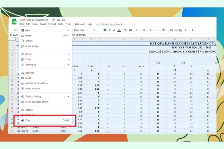 cach in excel vua trang giay a4 2 4