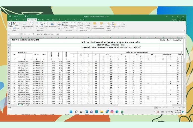 cach in excel vua trang giay a4 3 2