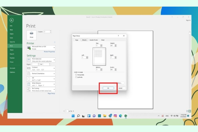 cach in excel vua trang giay a4 3 5