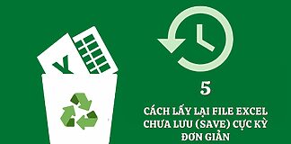 cách lấy lại file Excel chưa lưu