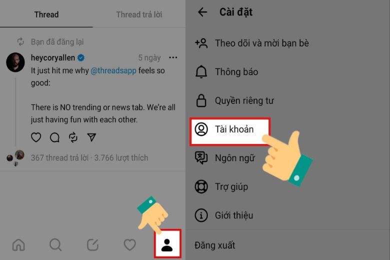 Cách xóa tài khoản Threads
