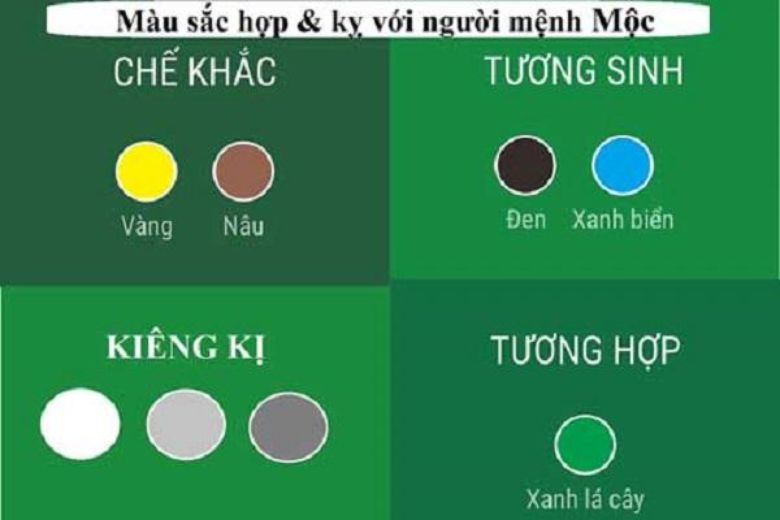 mệnh Mộc hợp màu gì 
