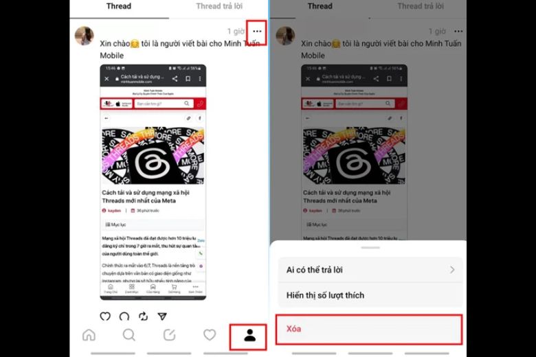 Cách xóa tài khoản Threads
