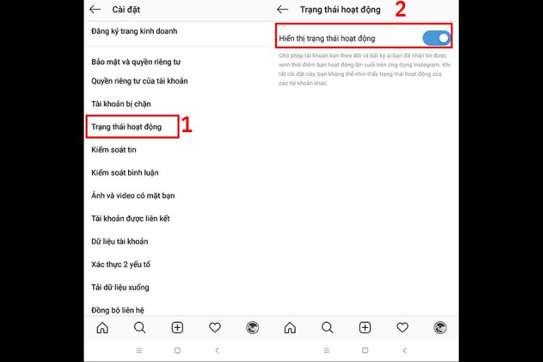 cách tắt trạng thái hoạt động trên instagram