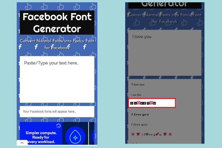 Đổi font chữ qua Facebook Font Generator