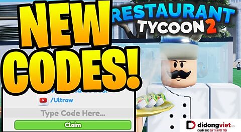 Code game Restaurant Tycoon 2 mới nhất miễn phí – Hướng dẫn nhập code chi tiết