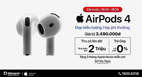 Đặt trước AirPods 4 & AirPods 4 Chống Ồn sớm nhất tại Di Động Việt – Nhận ngay ưu đãi hấp dẫn!