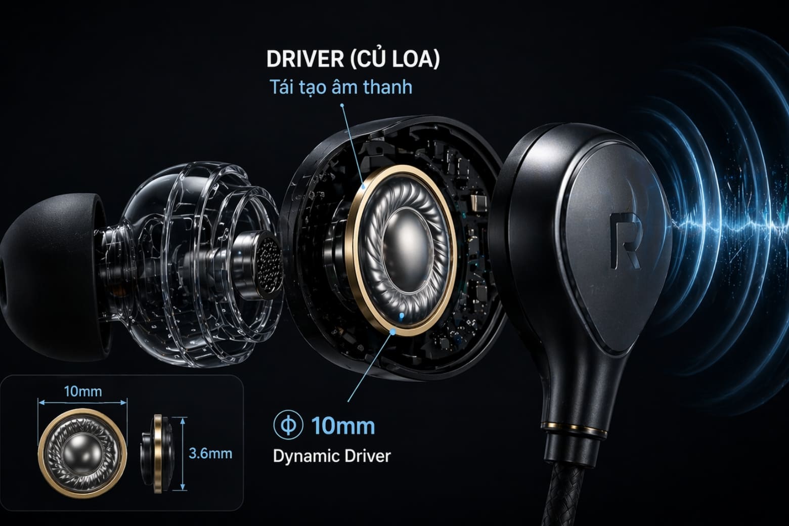 Driver là gì? Giải mã trình điều khiển máy tính và củ loa tai nghe 5 Driver âm thanh (Củ loa vật lý) trên tai nghe là gì?