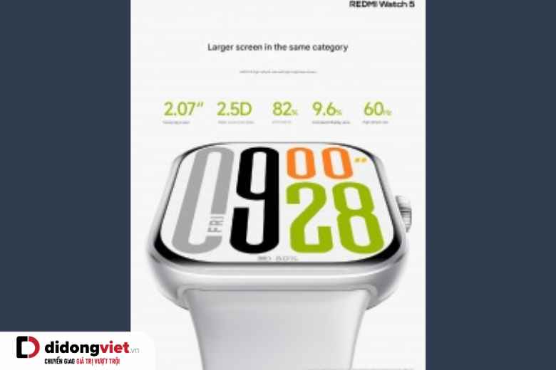 Redmi Watch 5 chính thức ra mắt - Màn 1500 nits, có e-SIM, Pin 24 ngày 5 redmi watch 5 2