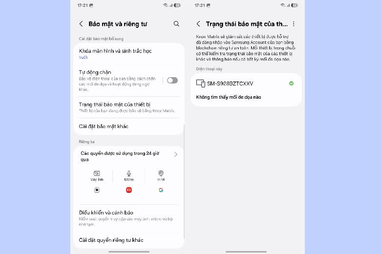 Samsung còn giới thiệu tính năng bảo mật mới mang tên Trạng thái bảo mật của thiết bị
