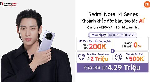 THÔNG BÁO CHƯƠNG TRÌNH BẢO HÀNH PREMIUM DÀNH CHO ĐIỆN THOẠI REDMI NOTE 14 SERIES