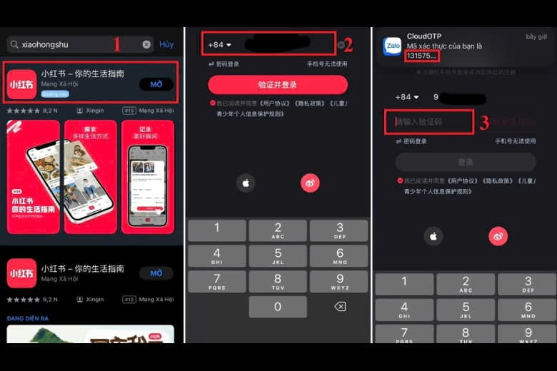 Có thể đăng ký Xiaohongshu thông qua Wechat hoặc sử dụng số điện thoại