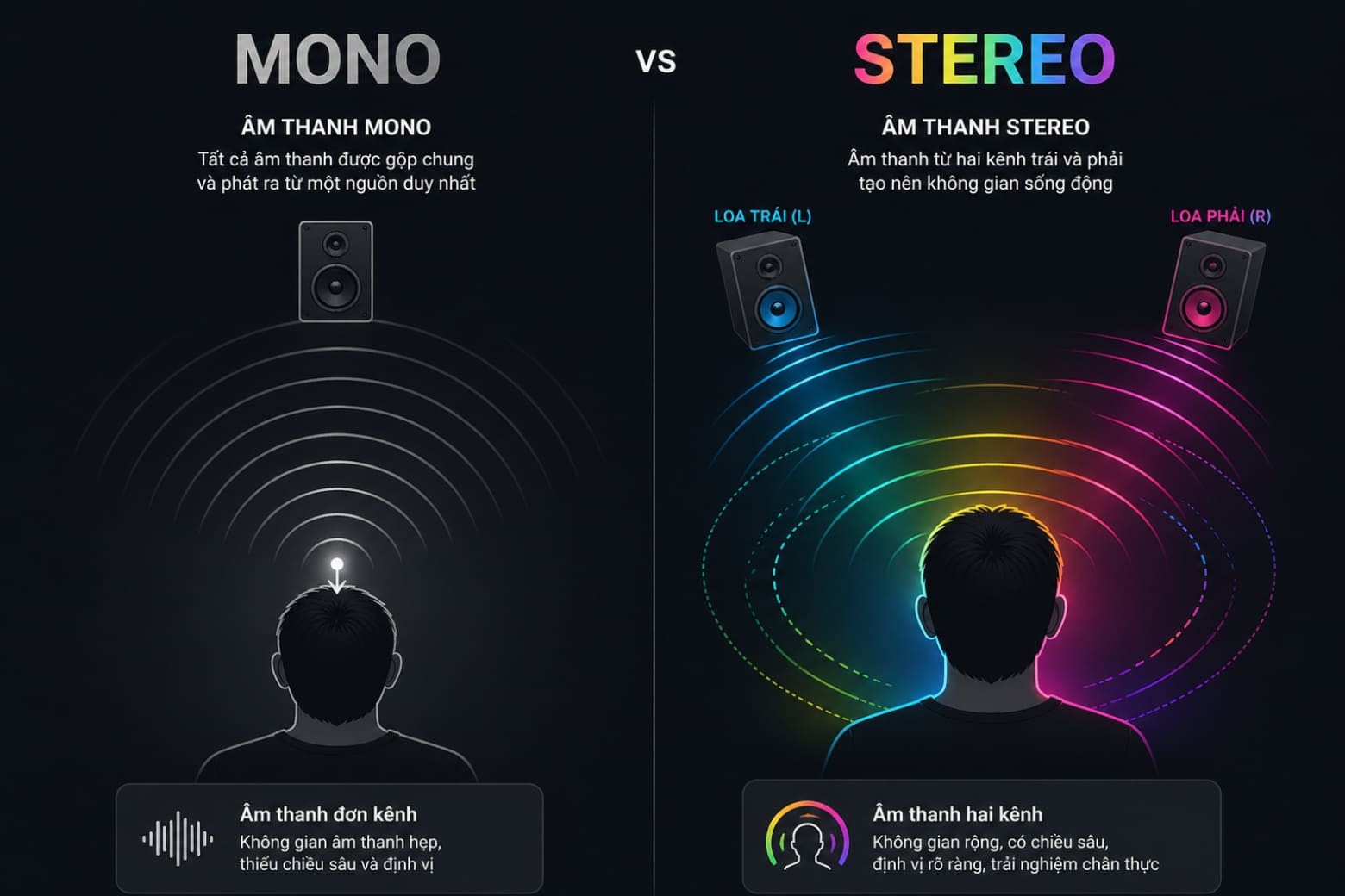 Âm thanh Stereo là gì? Phân biệt Stereo và Mono trong kỷ nguyên số 7 Phân biệt âm thanh Stereo và âm thanh Mono