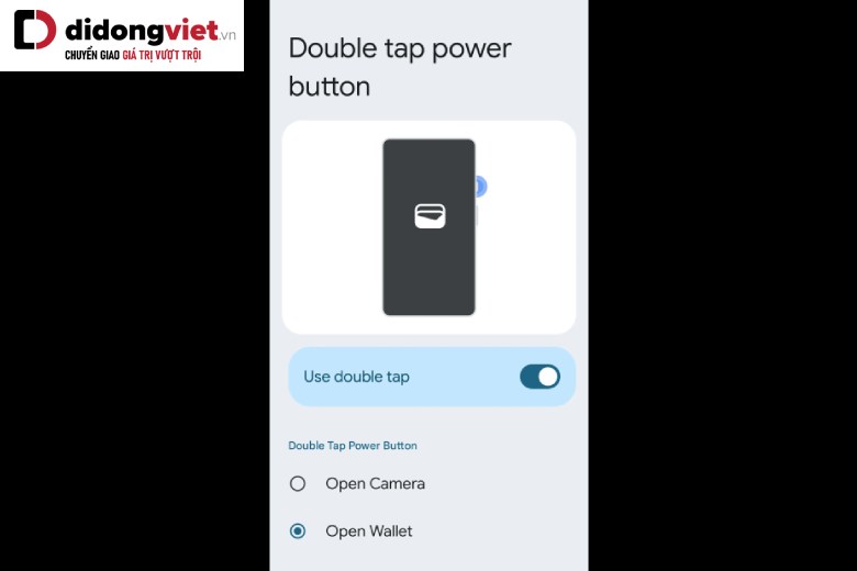 Android 16 mang đến tùy chọn thay đổi phím tắt camera thành ví điện tử 5 android 16 camera button change anh 2