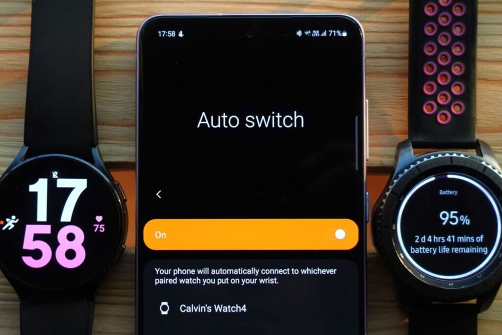 Ứng dụng Galaxy Wearable là gì: Trạm chỉ huy hệ sinh thái Samsung 17 Thiết bị đeo Samsung nổi bật với pop-up kết nối nhanh và Auto Switch tự chuyển âm giữa các thiết bị.