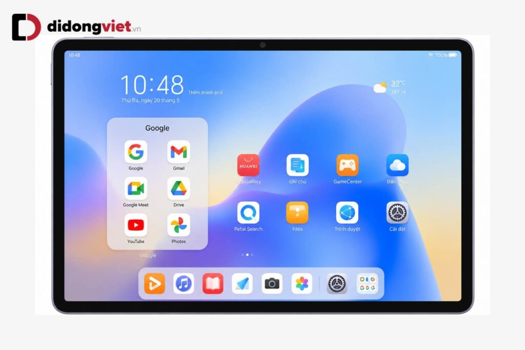 Có nên mua HUAWEI MatePad 11.5 2026 ở thời điểm hiện tại? Đánh giá thực tế 6 Giao diện HarmonyOS trên HUAWEI MatePad 11.5 hiển thị các ứng dụng Google qua Gbox