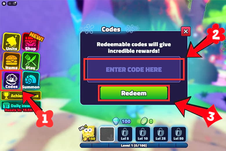 Code game SpongeBob Tower Defense mới nhất miễn phí - Hướng dẫn nhập code chi tiết 18 code spongebob tower defense