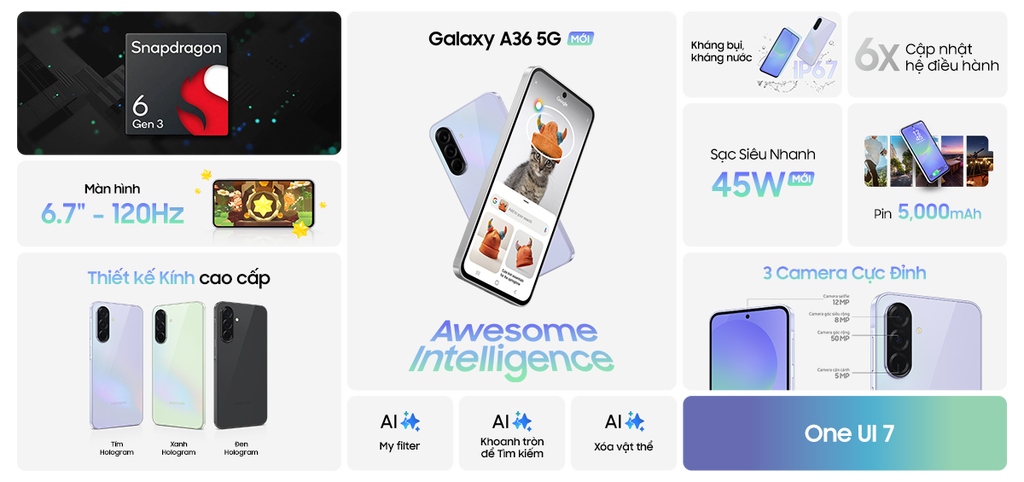 Đăng ký sớm nhất Galaxy A56 | A36 5G: Cơ hội trúng vé Anh Trai Say Hi và ưu đãi trị giá hơn 2 triệu đồng. 6 A36 CXP 1200x